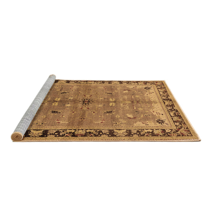 Sideview of Machine Washable Oriental Brown Traditional Rug, wshurb527brn