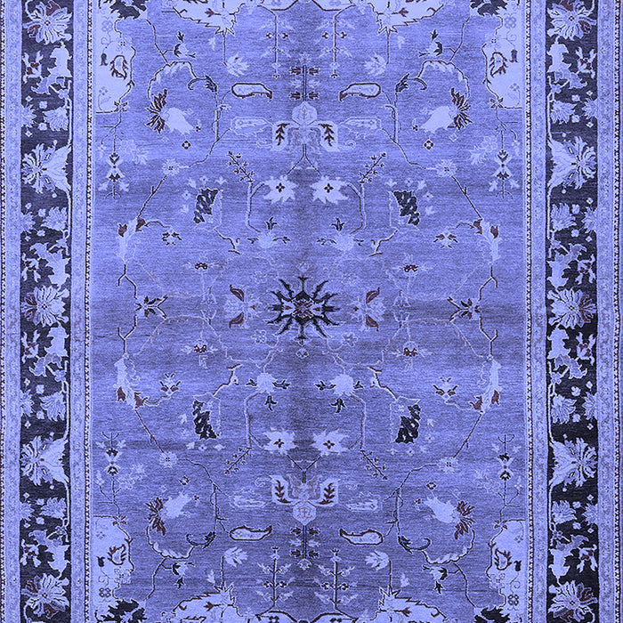 Machine Washable Oriental Blue Traditional Rug, wshurb527blu