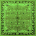 Square Machine Washable Oriental Green Traditional Area Rugs, wshurb527grn