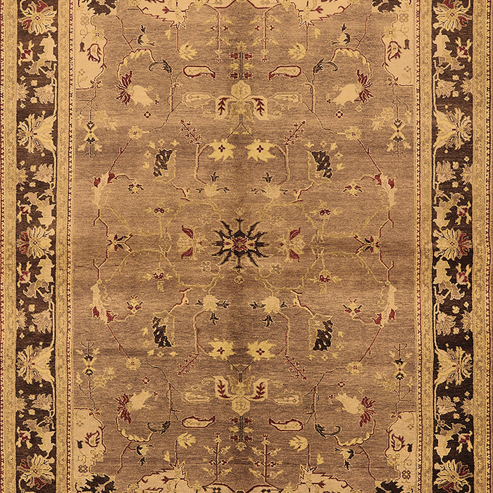 Machine Washable Oriental Brown Traditional Rug, wshurb527brn