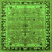 Square Oriental Green Traditional Rug, urb527grn