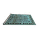 Sideview of Machine Washable Oriental Light Blue Traditional Rug, wshurb527lblu