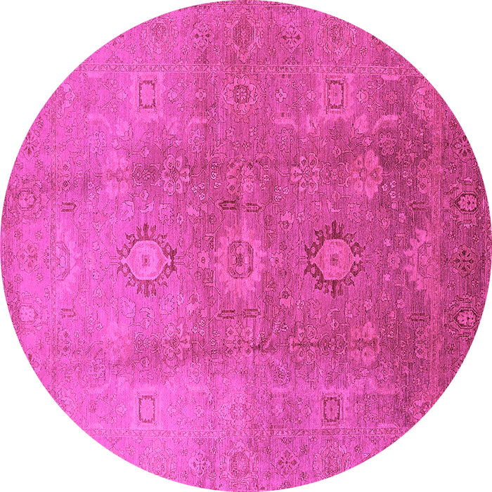Round Oriental Pink Traditional Rug, urb528pnk