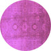 Round Oriental Purple Traditional Rug, urb528pur