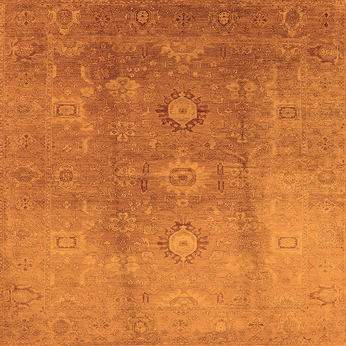 Square Oriental Orange Traditional Rug, urb528org