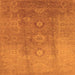 Square Oriental Orange Traditional Rug, urb528org