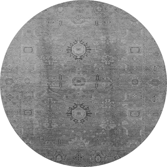 Round Oriental Gray Traditional Rug, urb528gry