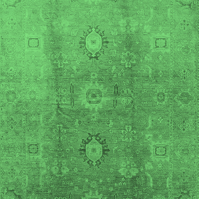 Machine Washable Oriental Emerald Green Traditional Area Rugs, wshurb528emgrn