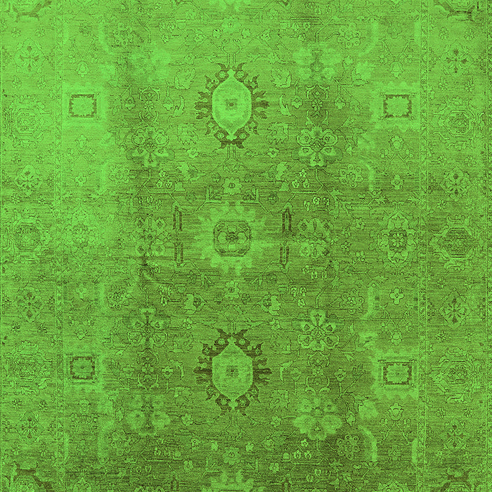 Machine Washable Oriental Green Traditional Area Rugs, wshurb528grn
