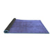 Sideview of Oriental Blue Traditional Rug, urb528blu