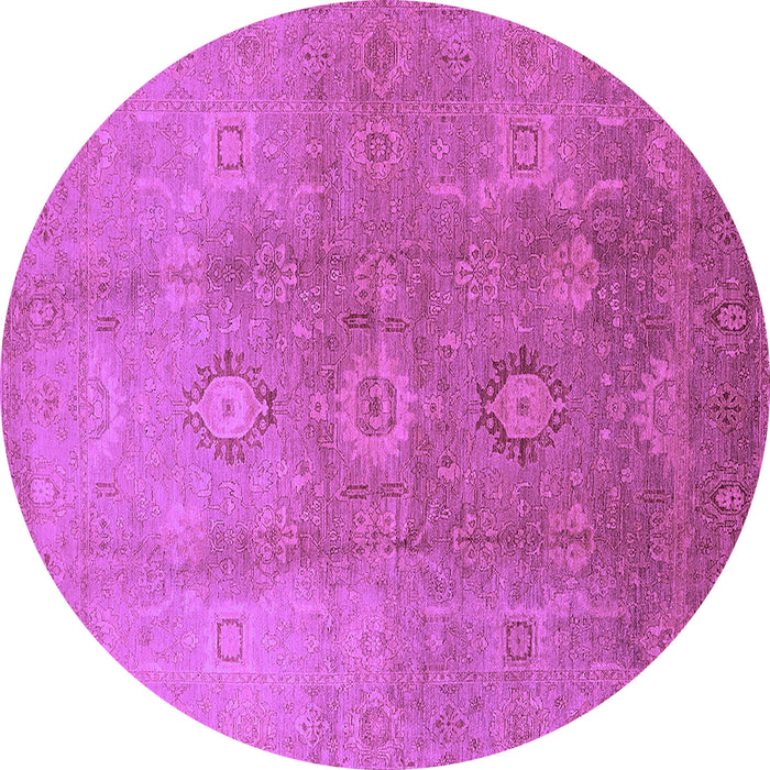 Round Machine Washable Oriental Purple Traditional Area Rugs, wshurb528pur