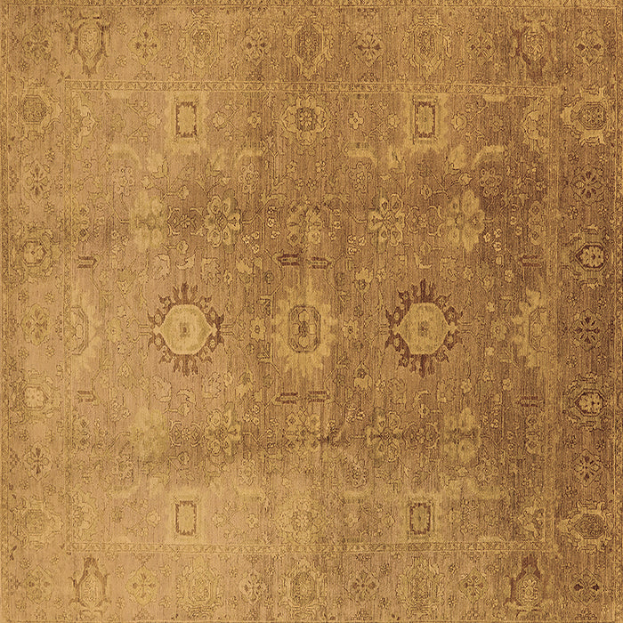 Square Machine Washable Oriental Brown Traditional Rug, wshurb528brn