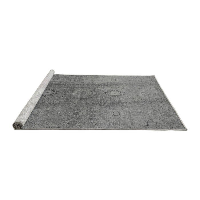 Sideview of Machine Washable Oriental Gray Traditional Rug, wshurb528gry