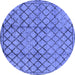 Round Solid Blue Modern Rug, urb529blu