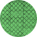 Round Solid Emerald Green Modern Rug, urb529emgrn