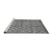 Sideview of Machine Washable Solid Gray Modern Rug, wshurb529gry