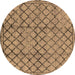 Round Machine Washable Solid Brown Modern Rug, wshurb529brn