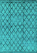 Machine Washable Solid Turquoise Modern Area Rugs, wshurb529turq