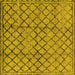 Square Machine Washable Solid Yellow Modern Rug, wshurb529yw