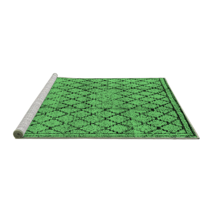 Sideview of Machine Washable Solid Emerald Green Modern Area Rugs, wshurb529emgrn