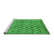 Sideview of Machine Washable Solid Green Modern Area Rugs, wshurb529grn