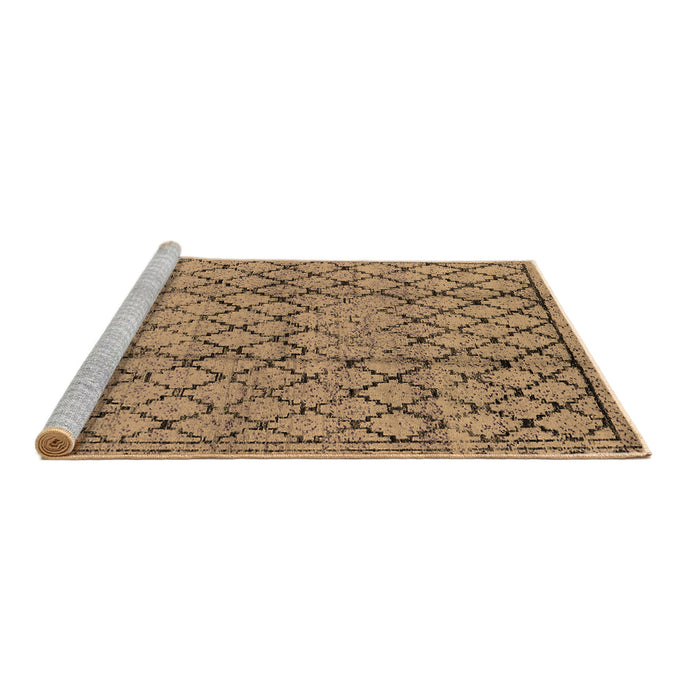 Sideview of Machine Washable Solid Brown Modern Rug, wshurb529brn