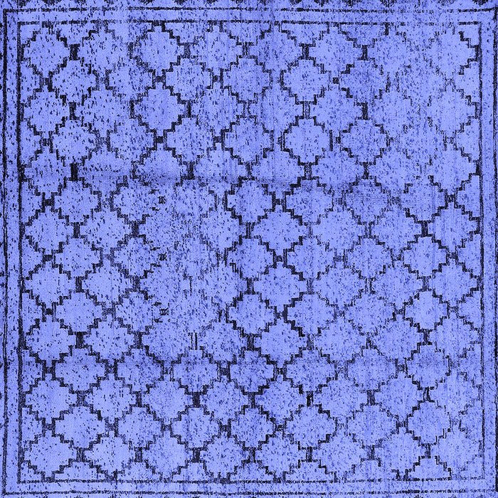 Square Machine Washable Solid Blue Modern Rug, wshurb529blu