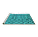 Sideview of Machine Washable Solid Turquoise Modern Area Rugs, wshurb529turq
