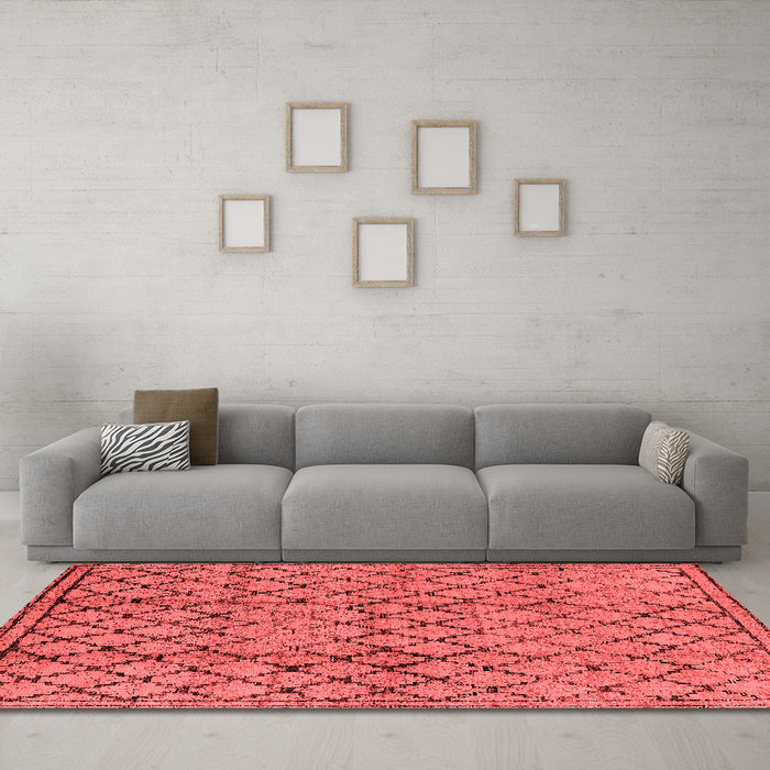Modern Red Washable Rugs