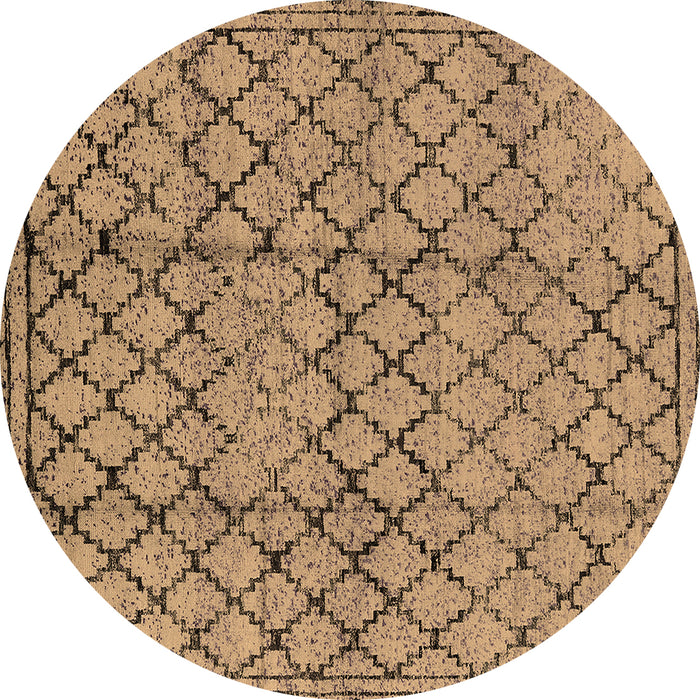 Round Solid Brown Modern Rug, urb529brn