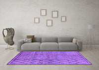 Machine Washable Solid Purple Modern Rug, wshurb529pur