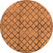 Round Solid Orange Modern Rug, urb529org