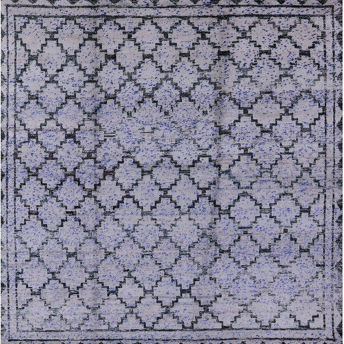 Square Mid-Century Modern Purple Solid Rug, urb529