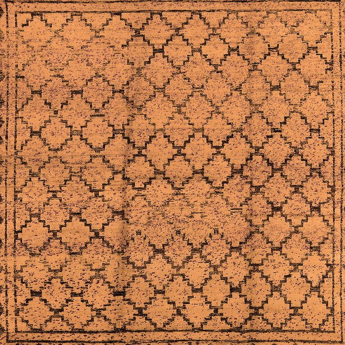 Square Solid Orange Modern Rug, urb529org