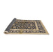Sideview of Mid-Century Modern Taupe Brown Oriental Rug, urb530