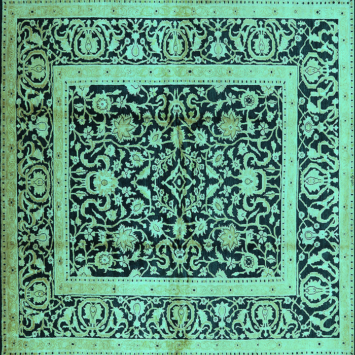 Square Oriental Turquoise Traditional Rug, urb530turq