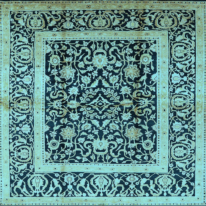 Square Oriental Light Blue Traditional Rug, urb530lblu