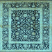 Square Oriental Light Blue Traditional Rug, urb530lblu