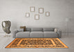 Machine Washable Oriental Orange Traditional Area Rugs in a Living Room, wshurb530org