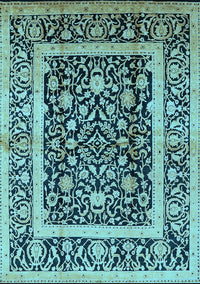 Oriental Light Blue Traditional Rug, urb530lblu