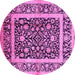 Round Oriental Pink Traditional Rug, urb530pnk