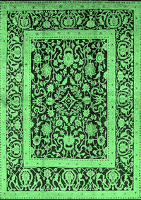 Oriental Emerald Green Traditional Rug, urb530emgrn