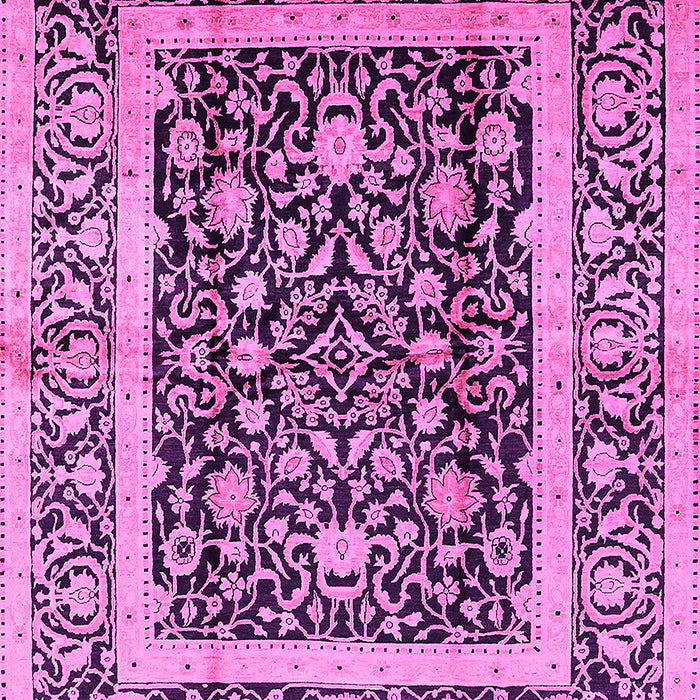 Machine Washable Oriental Pink Traditional Rug, wshurb530pnk