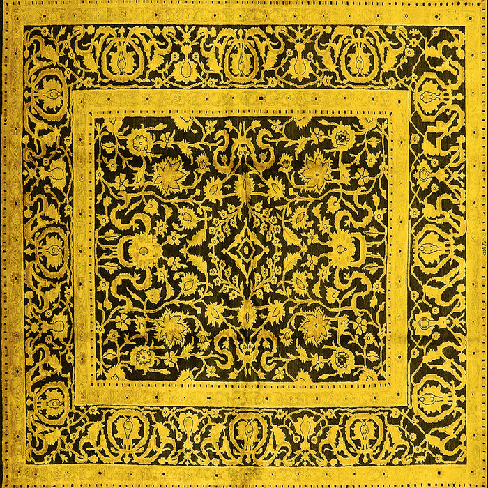 Square Oriental Yellow Traditional Rug, urb530yw