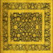 Square Oriental Yellow Traditional Rug, urb530yw