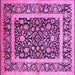 Square Machine Washable Oriental Pink Traditional Rug, wshurb530pnk