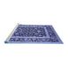 Sideview of Machine Washable Oriental Blue Traditional Rug, wshurb530blu