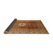 Sideview of Mid-Century Modern Mahogany Brown Oriental Rug, urb531