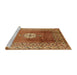 Sideview of Machine Washable Industrial Modern Mahogany Brown Rug, wshurb531