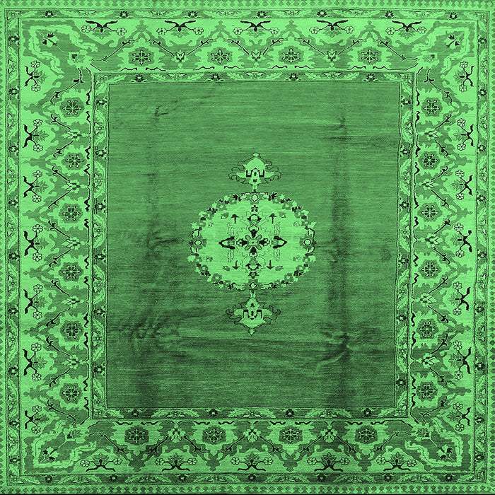 Square Oriental Emerald Green Industrial Rug, urb531emgrn
